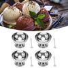 Metal Pudding Cups, 4 Ice Cream Bowls, Stainless Steel Space-Saving for Parties