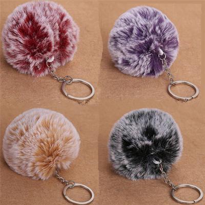 2017 Faux Rabbit Fur Pom-Pom Chaveiro Bolsa Charme Fofo Puff Bola Chaveiro