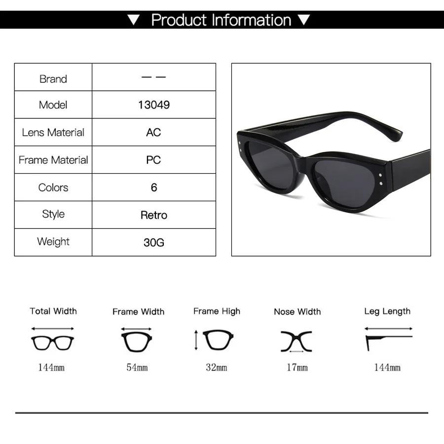 Retro Cat Eye Sunglasses Women Vintage Small Eyewear Women Men Rivet Sun Glasses Female Luxury Brand Eyewear UV400