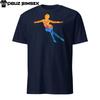 T-shirt Unisexe Abstrait Coloré Silhouette Sport d'Hiver Patinage Artistique Fille Hauts pour Hommes Femmes