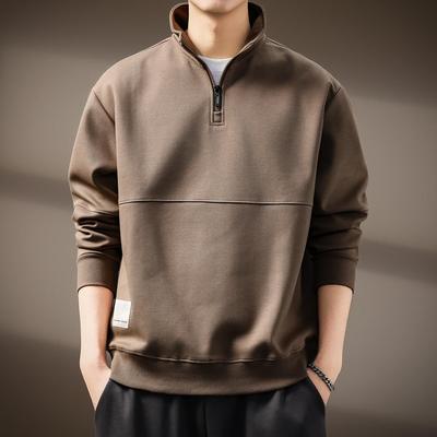 Men's Trendy Rogue Half-Zip Textured Sweatshirt - Autumn Cool Stand-Up Collar Casual Top