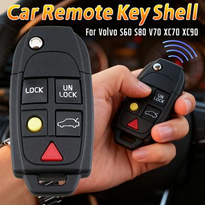 Θήκη Κλειδιού Σιλικόνης Flip 5 Κουμπιών FOB για VOLVO S60 2000-2009 / S80 1999-2006 /V70 2000-2007 XC90 2002-2013