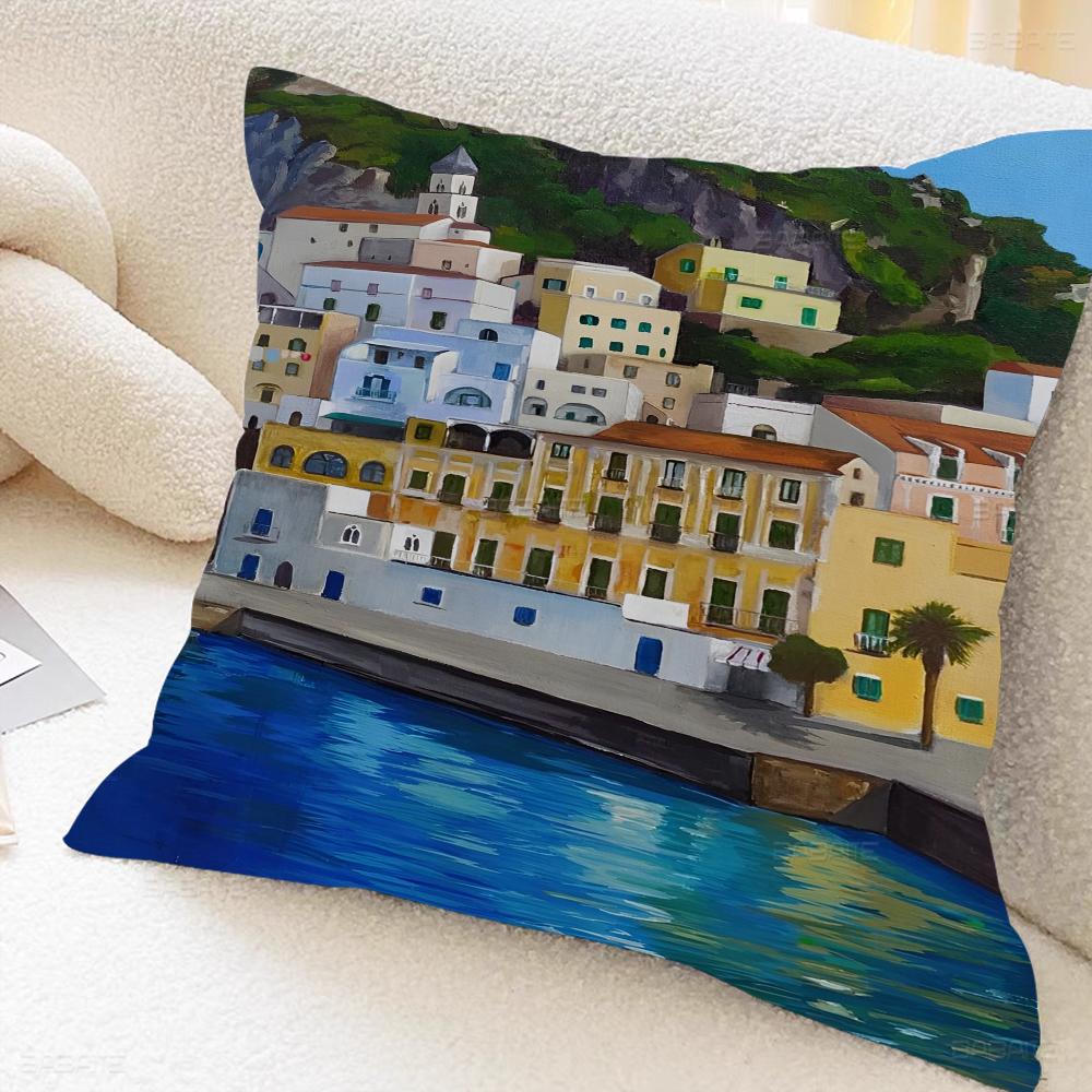 Španělsko Pobřeží Amalfi Krajina Povlaky na polštáře Domácí lůžkoviny Dekorativní povlak na polštář Svatba Super měkký povlak na polštář