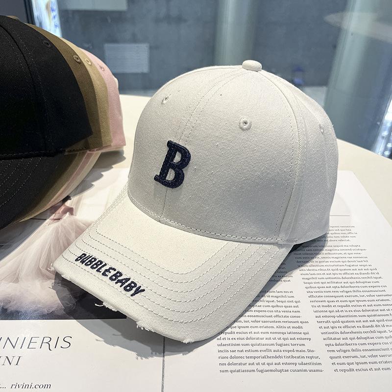 Spring and summer new embroidered B letter hat men's and women's fashion sunshade sunscreen baseball cap duck tongue