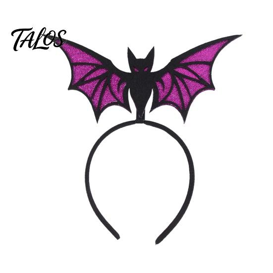 Halloween Photo Booth Props Bat Headband, Felt Glitter Hairband Bling Texture Hair Hoop for Costume, Festival Masquerade Party Prop Headband