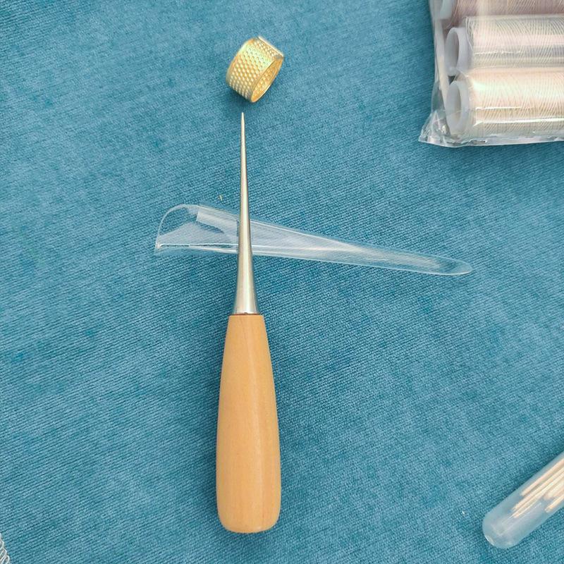 Leather Working Kit with Leather Needles Sewing Awl Waxed Thread Leather Upholstery Repair Kit, Sewing Tools for Hand Stitchin