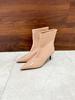 Autumn and winter new pointed-toed high-heeled European and American temperament women's splicing patent leather short boots fashion boots