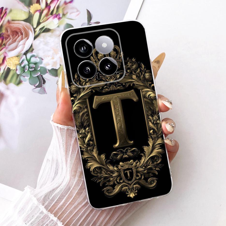 For Xiaomi Mi 14 Pro Case Cute Crown Letters Cover Clear Silicone Soft Slim Phone Case For Xiaomi 14 Pro Mi14 Pro 5G Fundas Bags