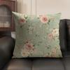 Rose Plaid Print Cushion Cover Linen Organic Fabric DoubleSided Printing Sofa Breathable Home Decor Gift Pillow Case