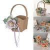 Handlicher Aufbewahrungskorb Leinen Blumenkorb mit Griffen Handgeflochtene Körbe Vielseitige Dekorationen Handgemachtes Geschenk