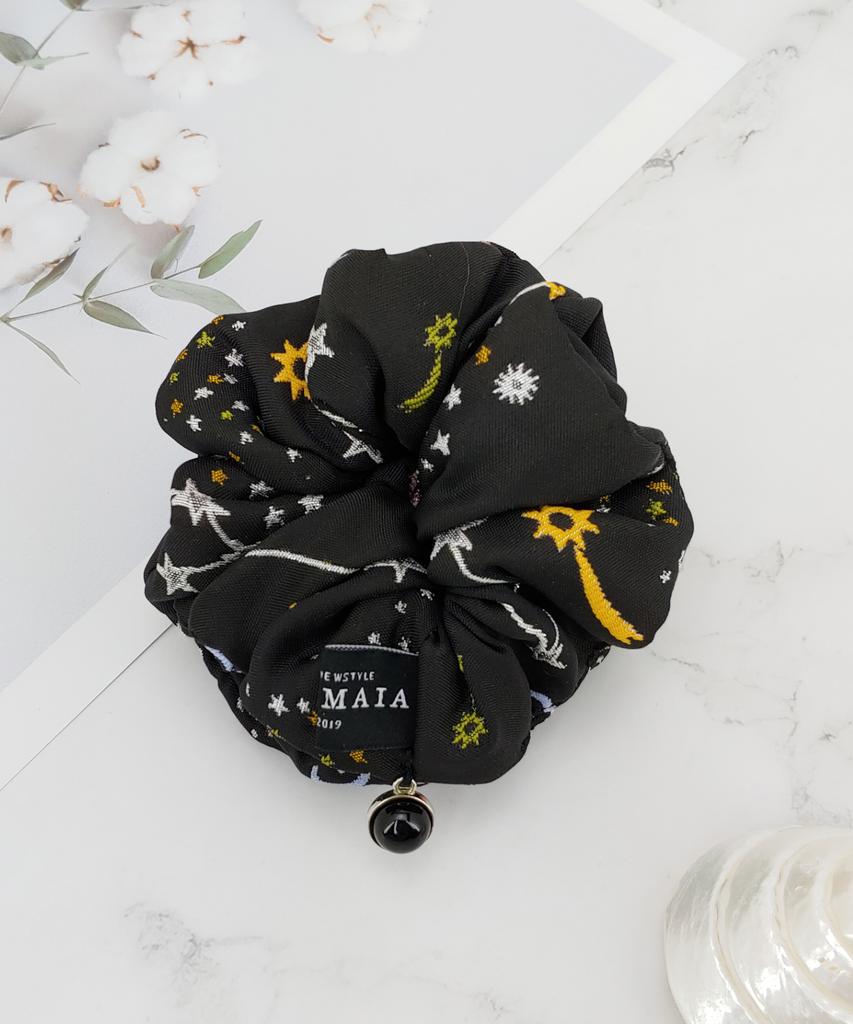 Maia Milky Way Star Jacquard Hair Scrunchie-Pink