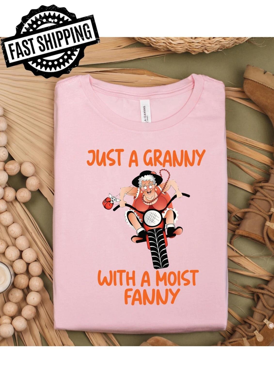 Just A Moist Granny Fun/Rude Adult Crew Neck T-Shirt, T-Shirt Night Fun XL