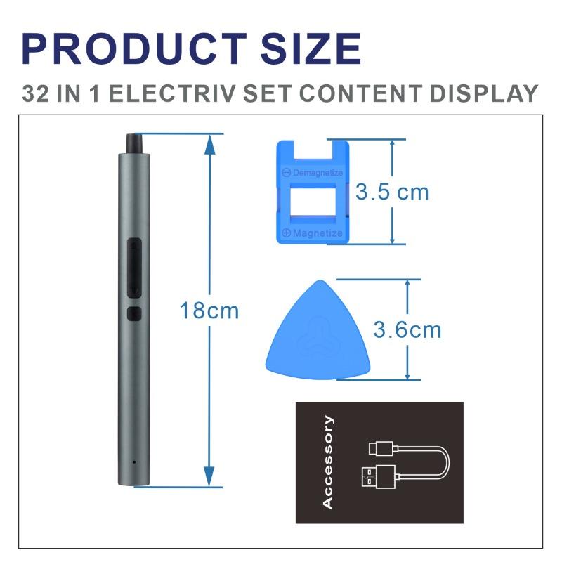 USB Elektrisk Presisjonsskrutrekkersett Multifunksjonelt Demonterings- og Reparasjonsverktøy