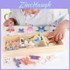 Wooden Childrens Toy With Little Rabbits Dress Up Puzzle For Learning And Play