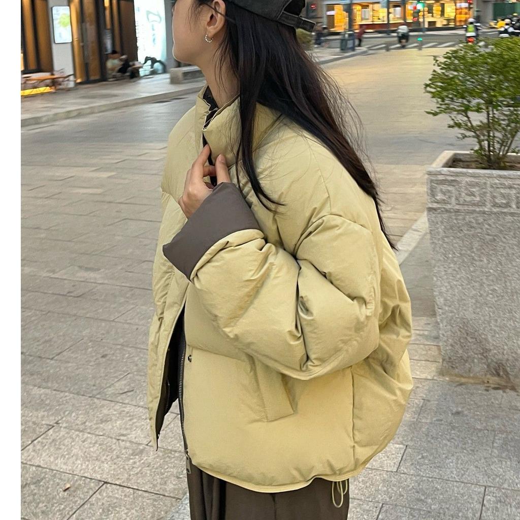 Winter Contrast Color Small Cotton-padded Jacket, Bread Jacket, Short Cotton-padded Jacket, Top