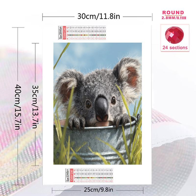 Koala on grassland Pattern 3pcs 100% Round Full Drill 5D DIY Diamond Painting Embroidery Cross Stitch Rhinestone Décor