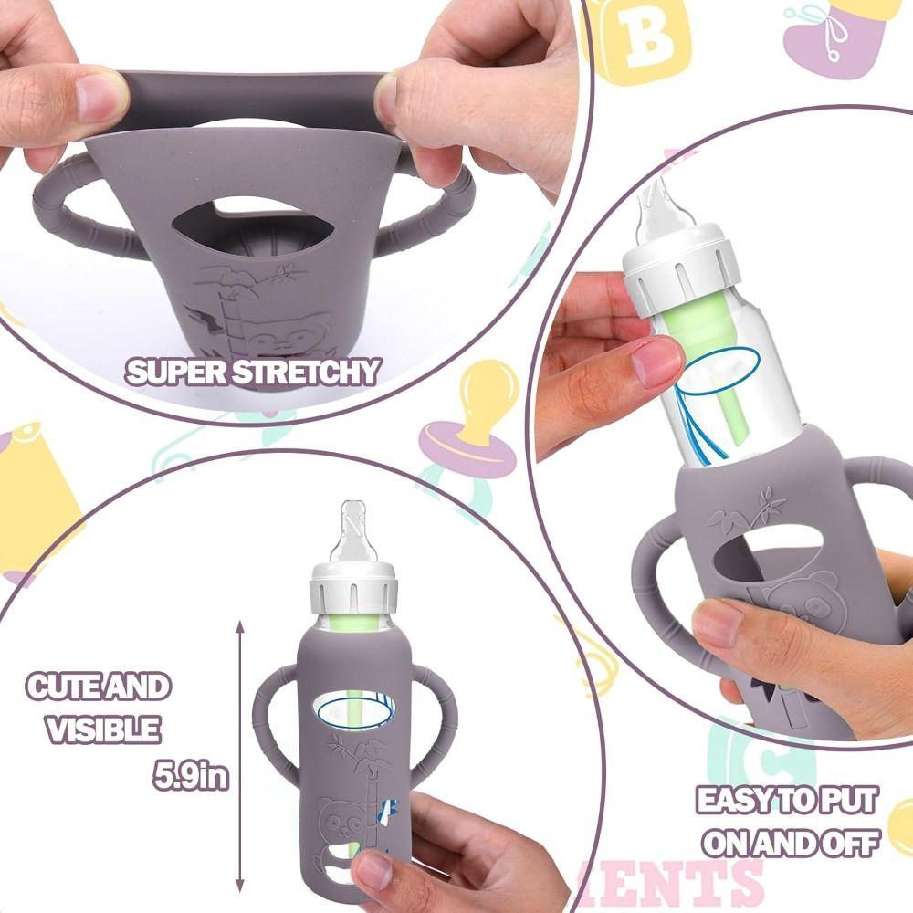 Easy Grip Silicone Handle Sleeve Soft Baby Bottle Sleeves for Dr. Brown's Baby Feeding