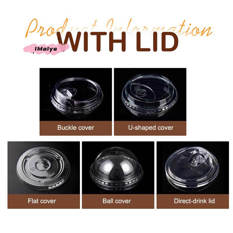10Pcs Clear Plastic Cup With Strawless Lids Disposable Cups For Iced Coffee Or Juice Party Smoothie Milkshake Cold Drinks