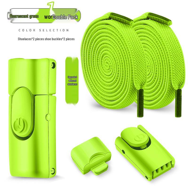 No-Tie Elastic Flat Shoelaces with Metal Buckle for Men & Women