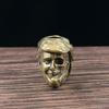 Brass Skull Charm Skull Jewelry Pendant Bead Charm Lanyard Bead Brass Texture Suitable for Bracelets and Keychains