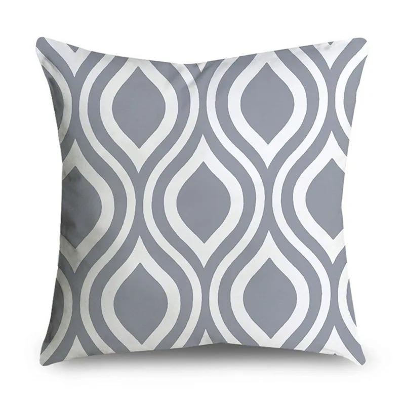 Simple Grey Pattern Decorative Pillowcase Bedding Home Decor Cushion Pillowcase