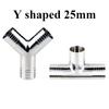 19 25 32 38 45 51 57 63 76 Mm SUS 304 Stainless Steel  Hose Barb Tail Y T Shape 3 Ways Sanitary Pipe Fitting Connector
