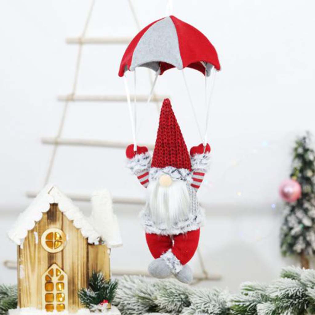 Christmas Swedish Gnome Parachute Hanging Pendant Ornaments Xmas Festival Decoration Supplies