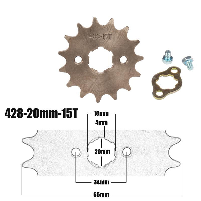 428# 20mm 10 11 12 13 14 15 16 17 18 19 T Teeth Front Engine Chain Sprocket For Dirt Pit Bike Monkey ATV Quad Go Kart