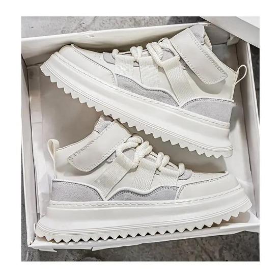

High Top Casual Men s Board Shoes Black and White Trendy and Versatile Styles Youth Outdoor Leisure Sports Shoes Autumn Winter Comfortable Soft Sole N 44