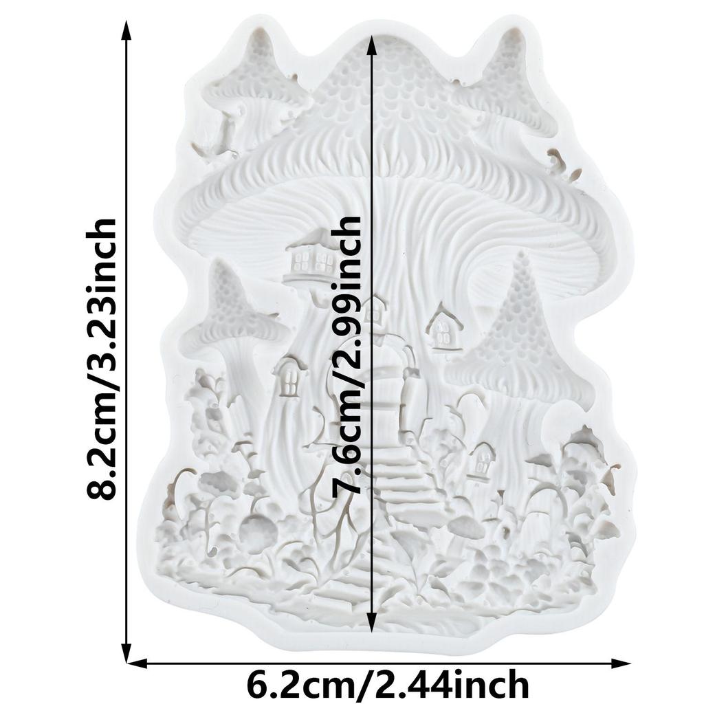 Fairy Garden House Silicone Mold Mushroom House Fondant Molds Cake Decorating Tools Cupcake Topper Candy Sugar Craft Gum Paste Polymer Clay