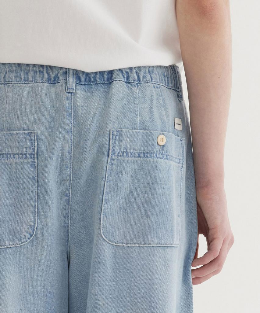 COVERNAT Semi-Wide Lightweight Denim Easy Pants Light Blue