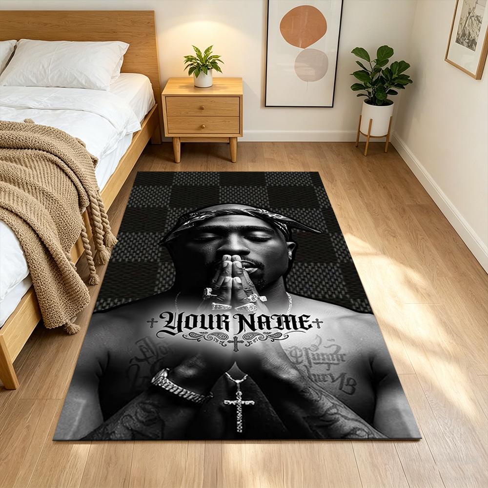 2pac Customize Your Name Carpet Suitable for Decorate Room Study Room Game Room Playrooms Antislip Carpet Decorate Offices
