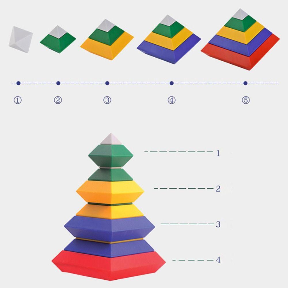 Tower Stack Toy Square Building Block Toys Pyramid Building Blocks Set Pyramid Block Rhombus Toys
