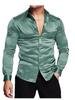 Autumn 2026 Men's Shiny Solid Color Party Shirt - European & American Fashion Bestseller