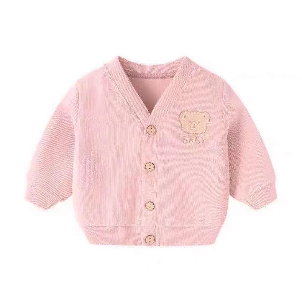 

** Versatile Minnie Velvet Embroidered Bear Baby Cardigan - Thin Spring/Autumn Long Sleeve Jacket ** Size 100