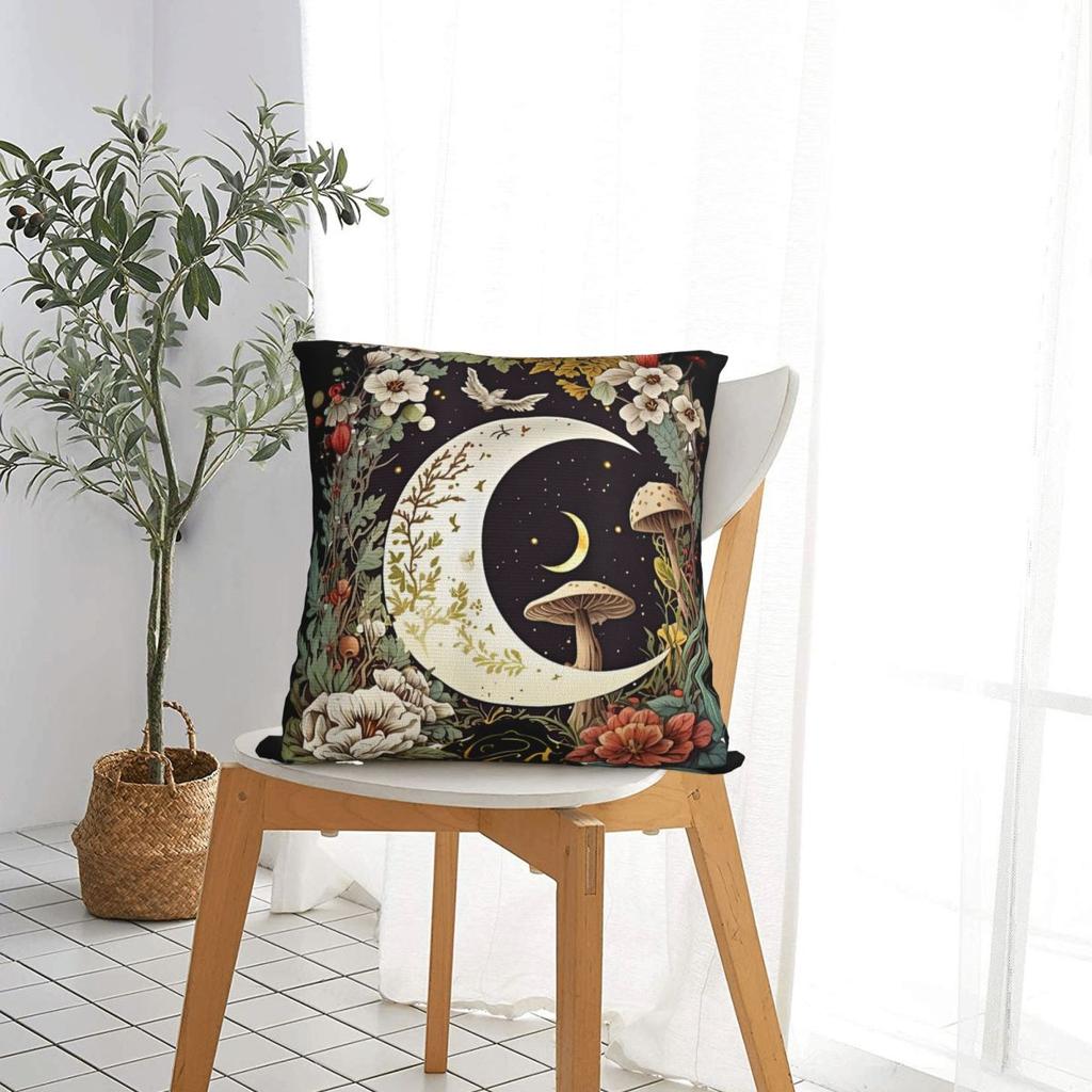 Aesthetic Goblincore And Dark Cottagecore Mushroom Pillow Cases Cushion Covers Zippered Decorative Pillowcase for Sofa 40x40cm