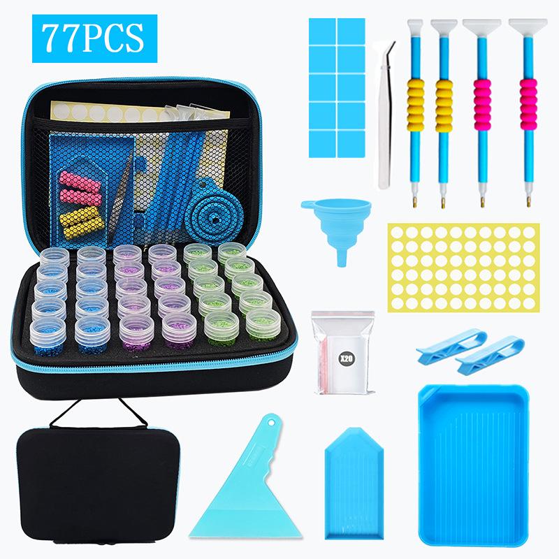 DIY Diamond Painting Kit: Funnel, Drill Pen, 60 Compartment Bottles, 30 Storage, Butterfly Bag
