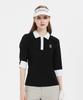 E.PARCA Black Mascara 3/4 Sleeve Top
