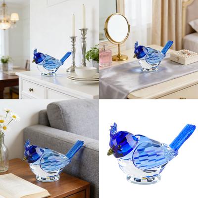 Natural Crystal Bird Statue Stone Figurine Sculpture Ornament Home Garden Glass Animal Decoration Accessories