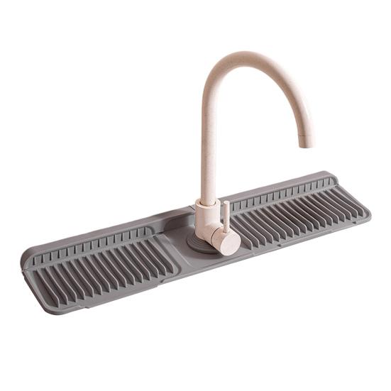 Kitchen Sink Sink with Slope Self-Draining Splash Guard Faucet Mat Silicone Fast Drying Faucet Mat