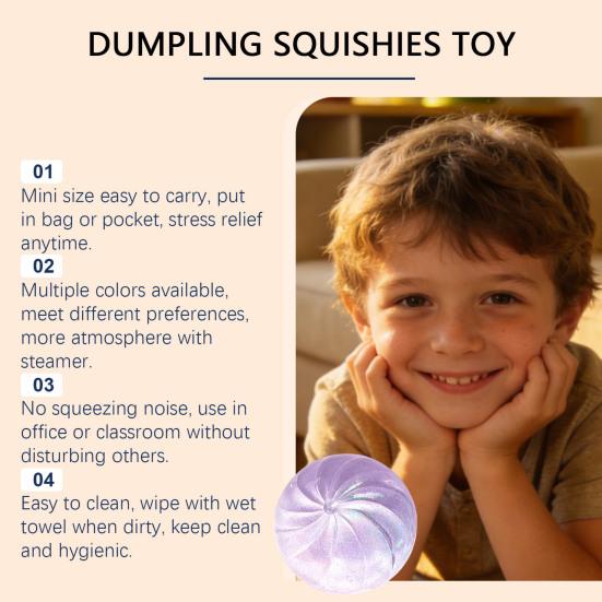 Bun Squeeze Toy Slow Rebound Stress Relief Fidget Soft Silicone Realistic Steamed Bun Decompression Gadget