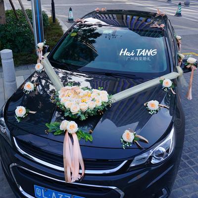Sada umělých květin Svatební dekorace na auto Romantické hedvábí Falešná růže Pivoňka Květina Valentýnský dárek Party Sváteční potřeby 1
