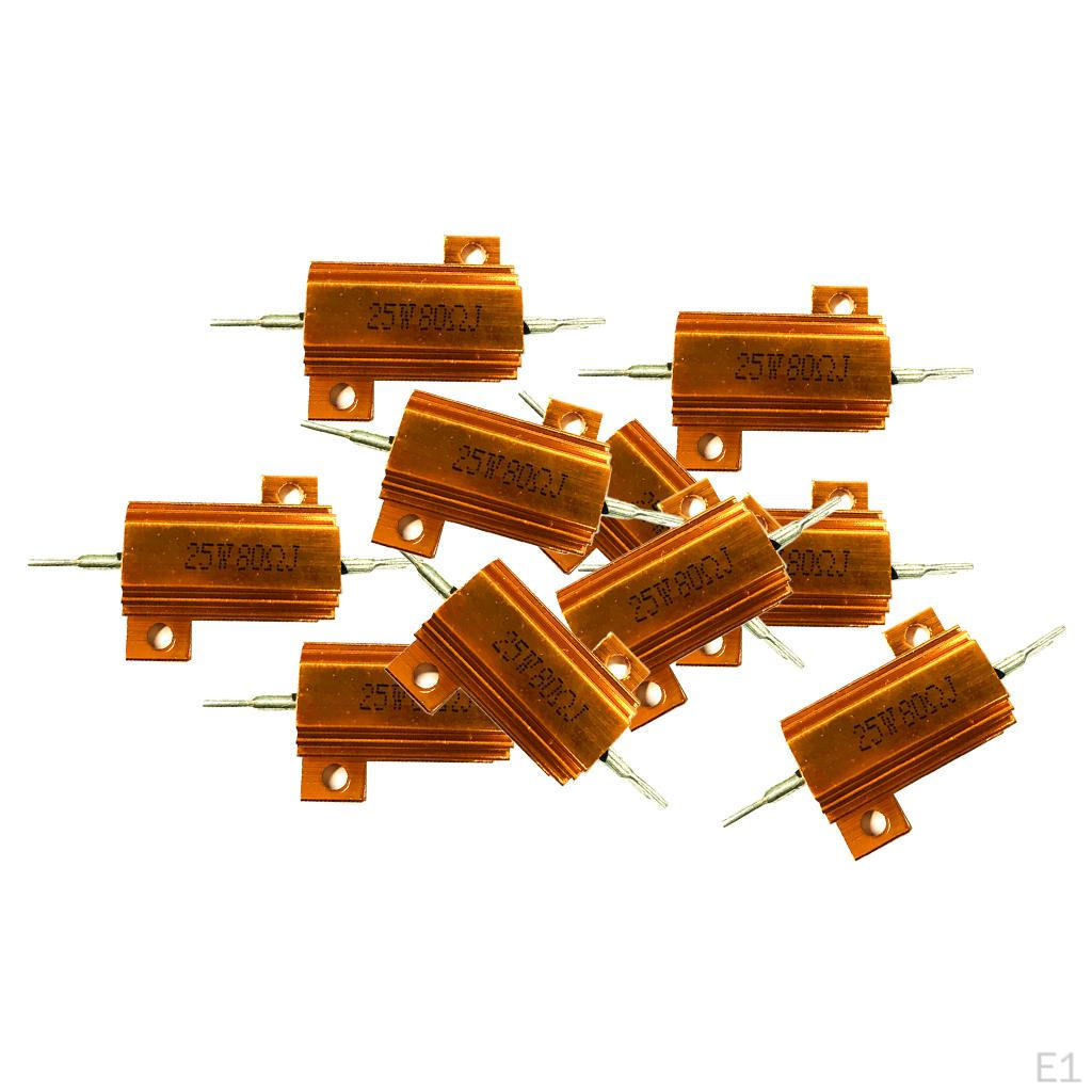 10 Power Resistors 25W Aluminum 80Ohm