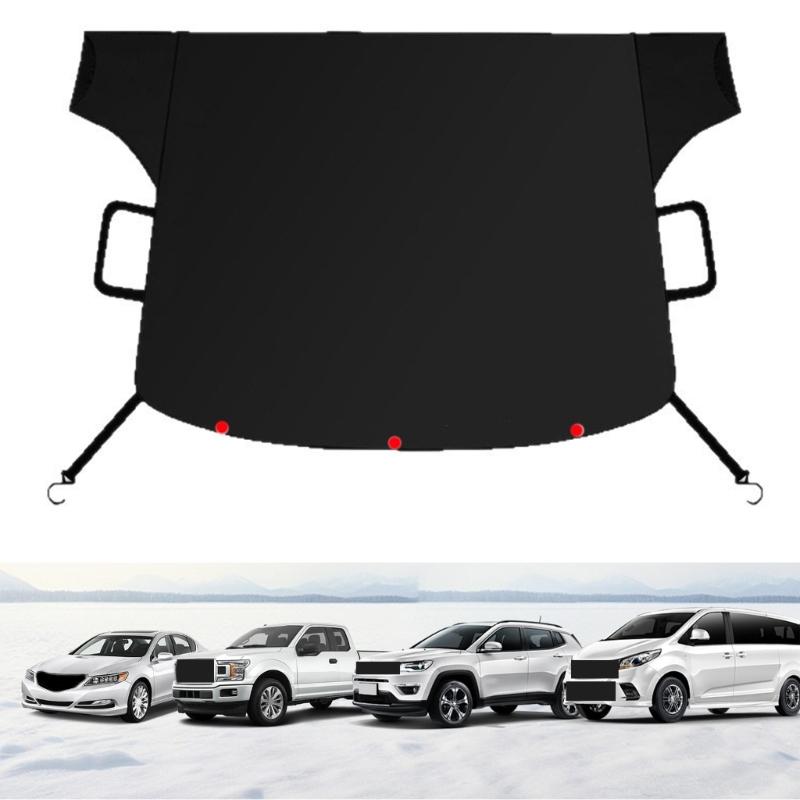 Thick Oxford Fabric All Weather Protective Windshield Guard Cover for Cars with Magnetic Hooks for Snow Frost Sun Defense