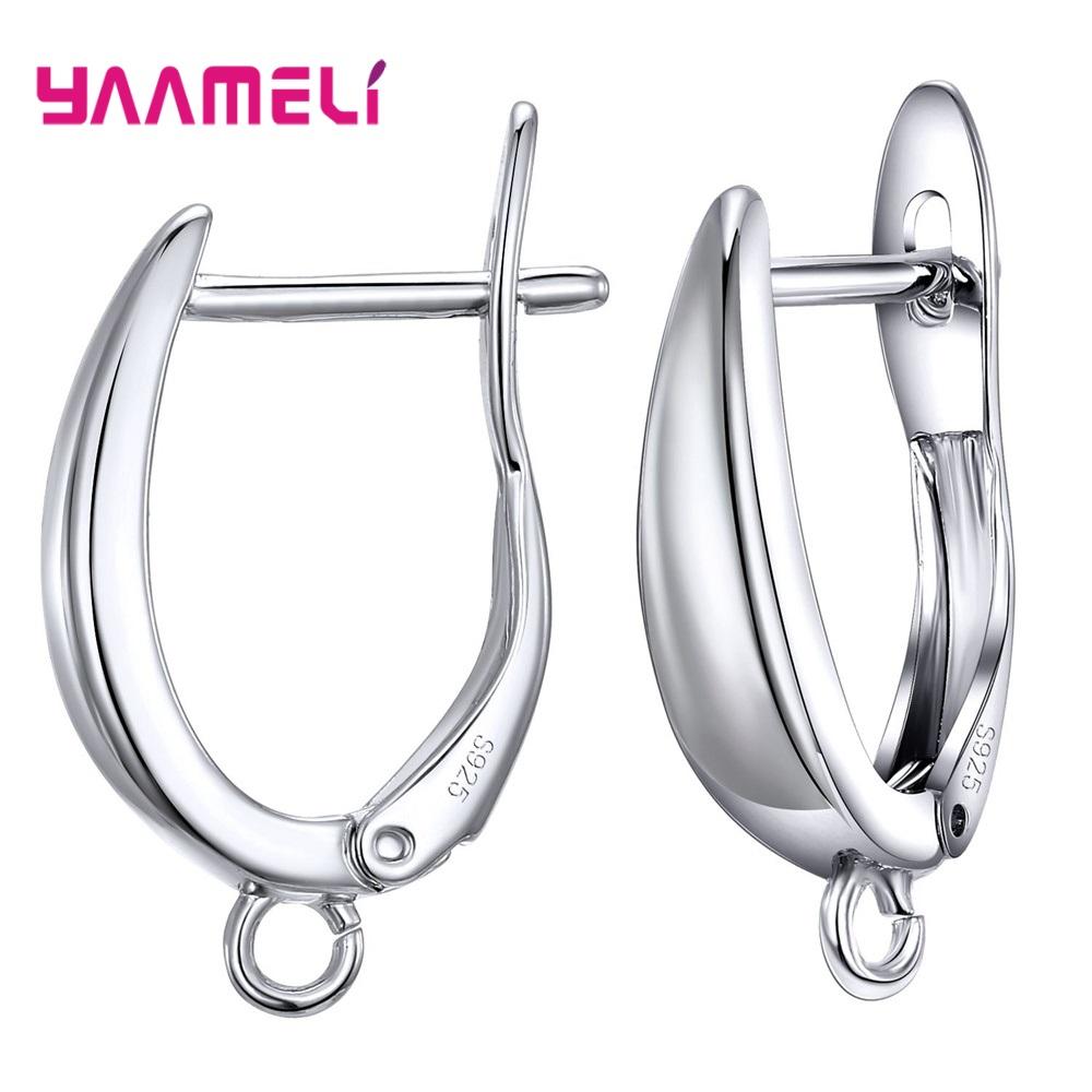 Real 100% S925 Sterling Silver Findings Earrings Leverback Earwire Fittings Components Accessories Handmade Supplies