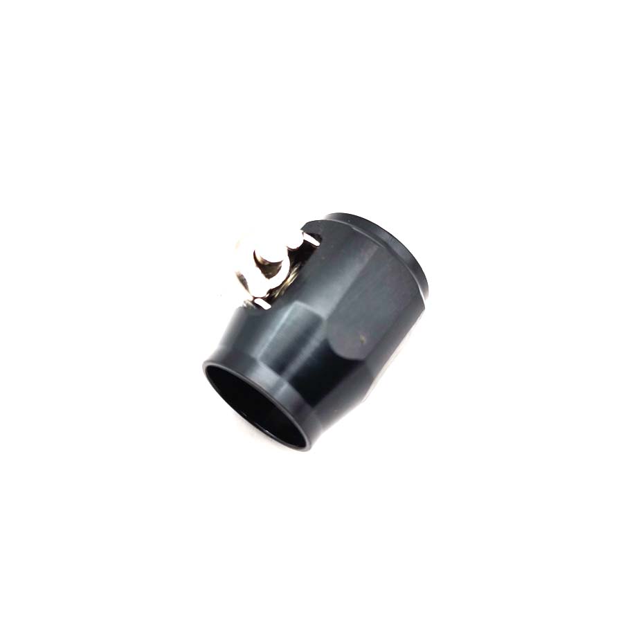 4Pc Fuel Oil AN4 12mm Aluminium Lightweight Anodised Reusable Black Hose Fittings Finishers Clamps Tube Hose AN-4 Black