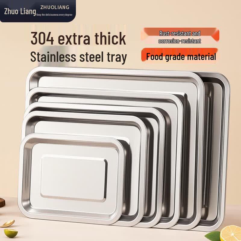 Zhuoliang 304 Stainless Steel Rectangular Deep Serving Tray