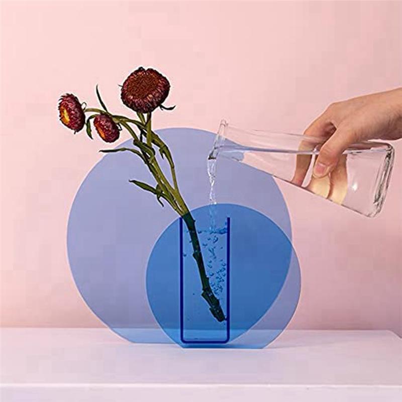 2025+ Acrylic Vases Are Used for Wedding Centerpieces, Home Decor, and Office Decor Vases (Blue Double Rings)