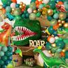 154 Pièces Décorations de Ballons Thème Animaux de la Jungle, Tyrannosaure Rex Anniversaire Décoration de Scène Extérieure Commémoration d'Anniversaire