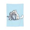 Coperte in pile Gatto Cartone Animato Gatto Simons Coperta Plaid Vintage per Casa Copriletti,
